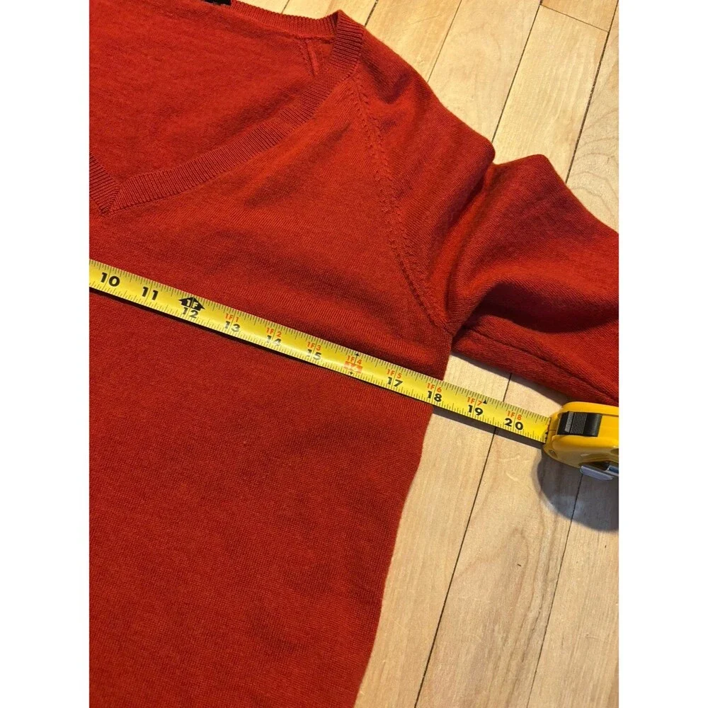 Pendleton Women's 100% Merino Wool v neck Sweater large orange medium - Picture 6 of 9